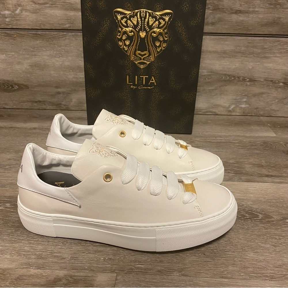 LITA By Ciara | Icon Lo Top White Leather Sneakers Size 37 New In Box